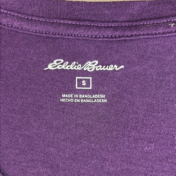 Eddie Bauer Purple V-Neck Women's Short Sleeve Top With High Low Hem - Picture 3 of 6